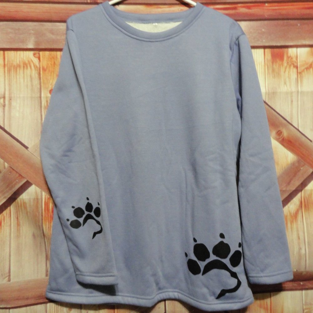 Women's Sherpa Fleece pullover light weight w PAW print C bel…